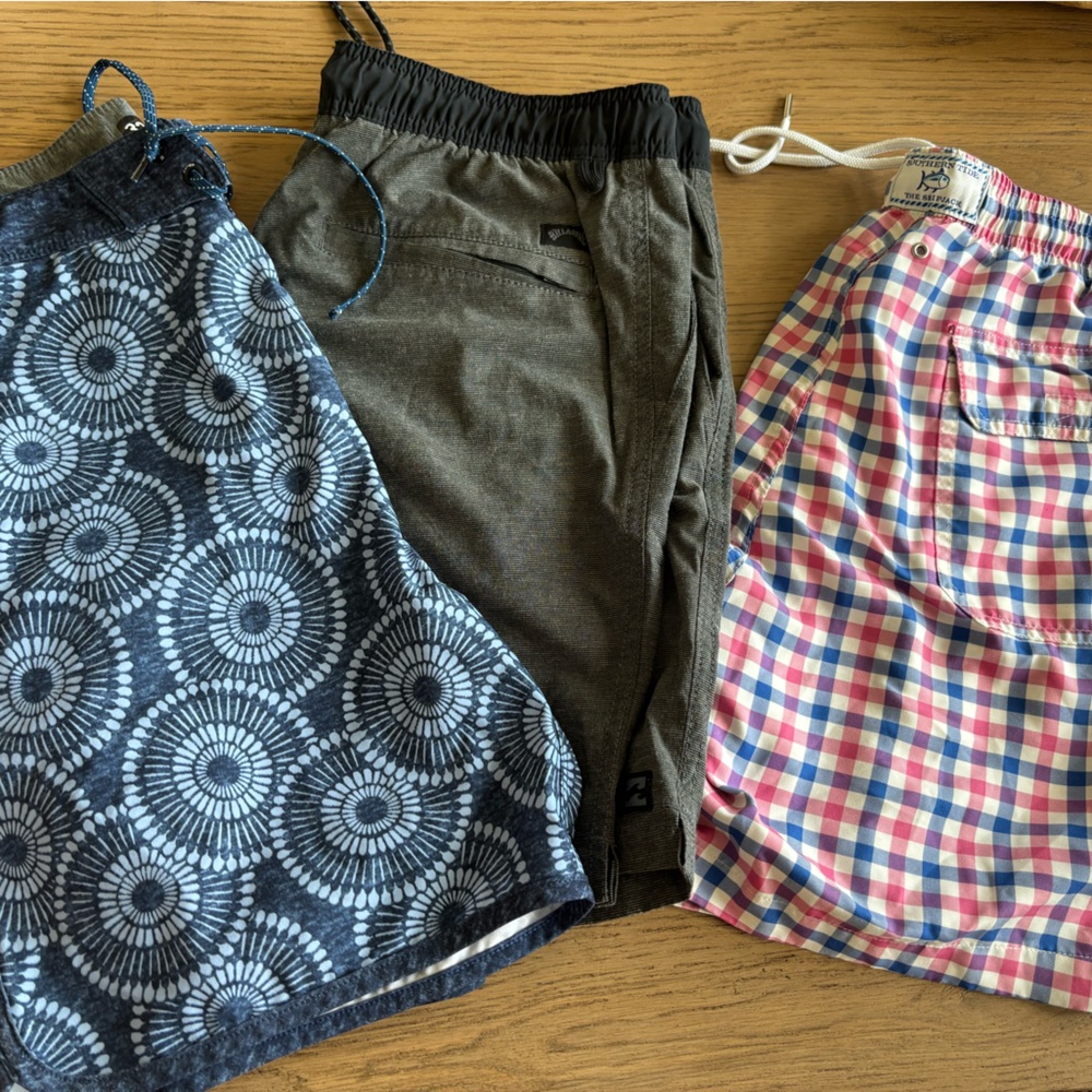 Hurley Blue and Gray Patterned Shorts